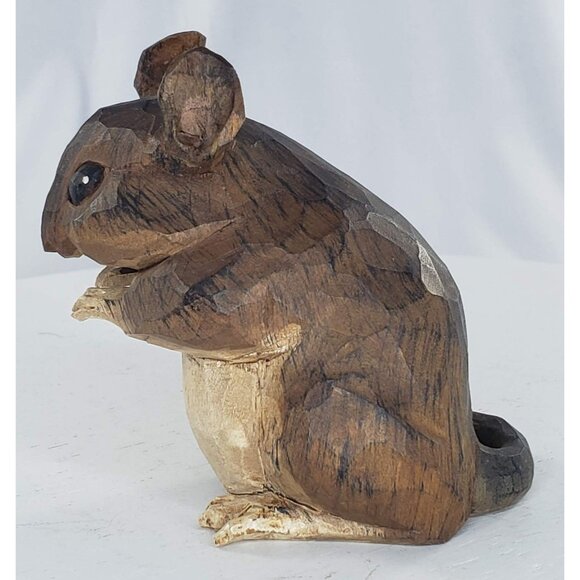 Arthur Shoemaker Mouse Wood Carved Miniature Animal Folk Art Vintage 1987 - Picture 6 of 9